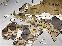 Многослойная карта мира без подсветки Украинский язык M - 170*100 см цвет Terra