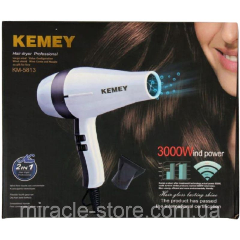 Фен для волосся KEMEY Km-5813