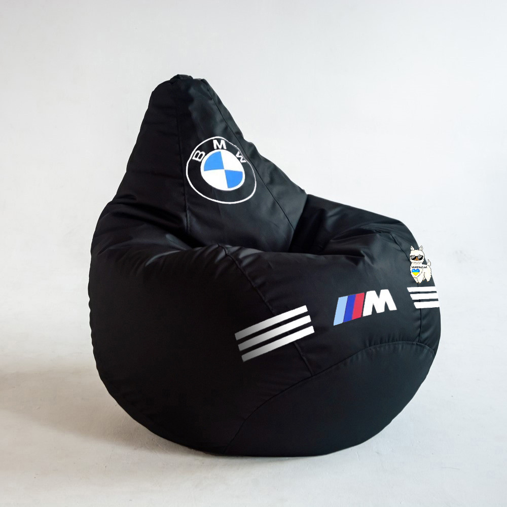 Крісло мішок БМВ, безкаркасне крісло BMW  з логотипом автомобільне для водія, фото 1
