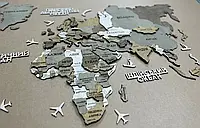 Багатошарова карта світу без підсвічування Українська мова S - 150*90 см колір Miracle