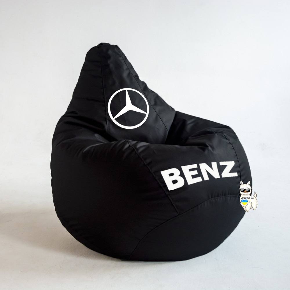 Крісло мішок Мерседес, безкаркасне крісло Mercedes-Benz з логотипом автомобільне для водія, фото 1