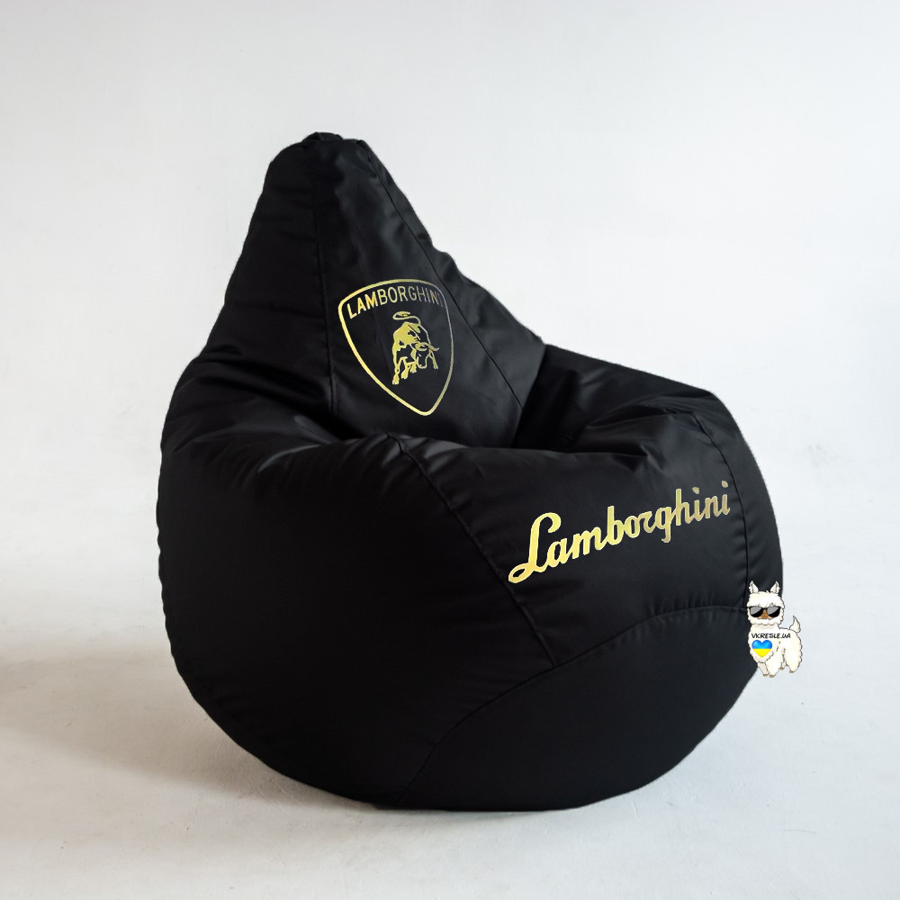 Крісло мішок Lamborghini, безкаркасне крісло Ламборгіні з логотипом автомобільне для водія