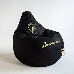 Крісло мішок Lamborghini, безкаркасне крісло Ламборгіні з логотипом автомобільне для водія