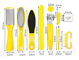 Набір інструментів для педикюру 10 в 1 щипці для нігтів видалення мозолів пилка для п'ят, фото 2