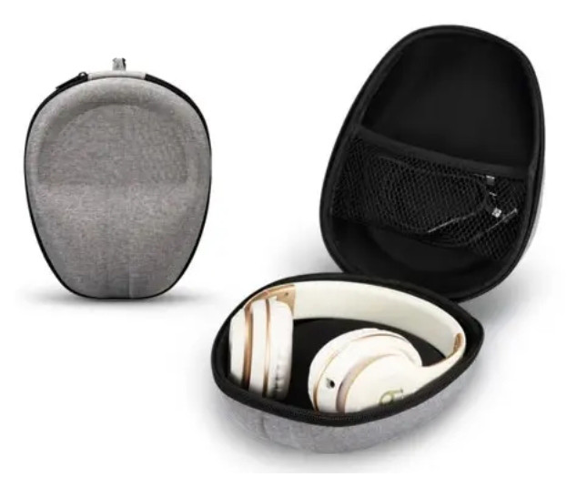 Чохол для навушників жорсткий Textile 21*17*10 см. Кейс-футляр для зберігання навушників, фото 1