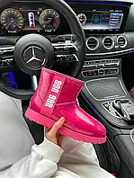 Зимние женские ботинки Ugg Classic Mini Clear Crimson PREMIUM