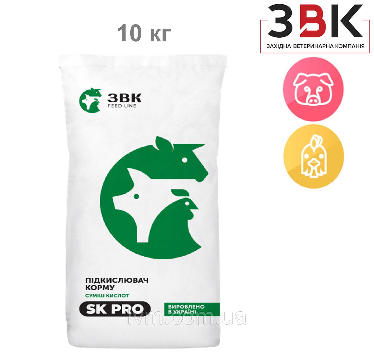 Підкислювач корму СК ПРО 10кг 4 кислоти,