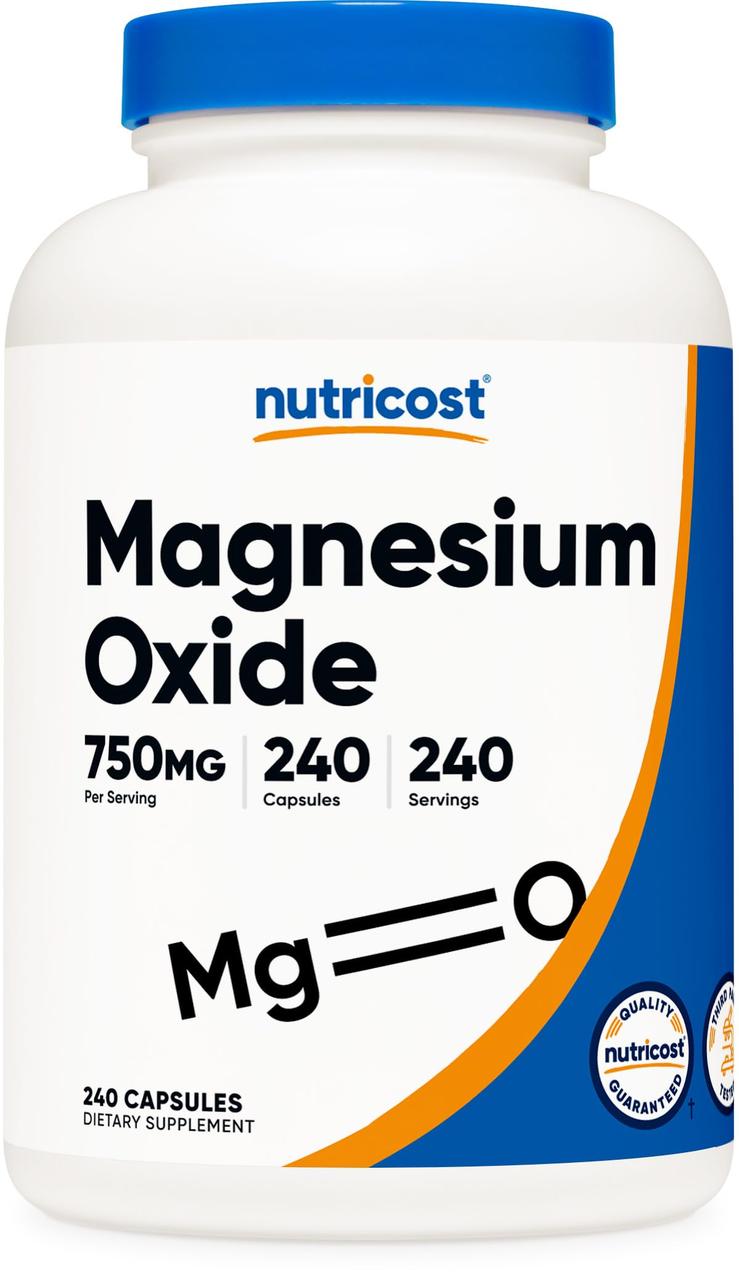 Оксид магнію Nutricost Magnesium Oxide 750 mg 240 Capsules, фото 1