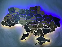 Карта Украины на акриле с реками и подсветкой между областями с пультом управления XXXL - 300*200 см Brut