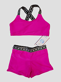 Дитячий і підлітковий купальник шорти топік Samegame 105 малиновий на 34 36 38  розмір