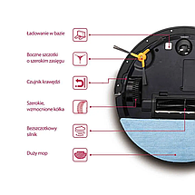 Робот-пилосос Bass Polska BH 10331 зі шваброю та пультом + TUYA SMART для дому, фото 3