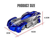 Скалолазный автомобиль ездит по стенам и потолку, Машинка радиоуправляемая светятся фары 15х8х4.3см