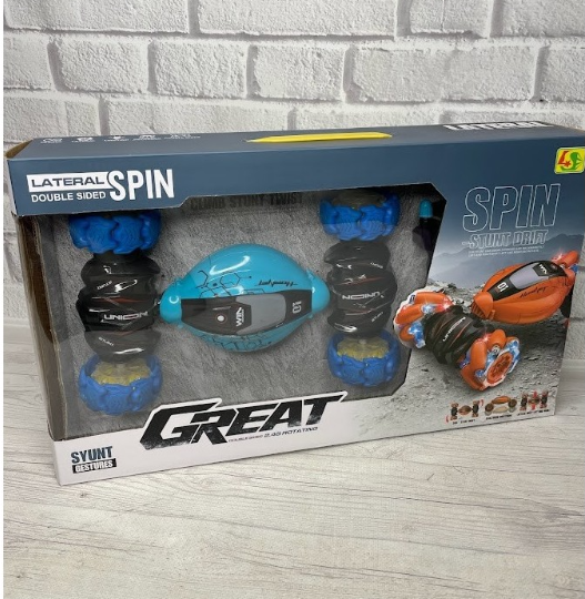 Дитяча машинка перевертиш "Great 955-135" 26 см світяться колеса на радіокеруванні USB зарядка, два кольори., фото 1