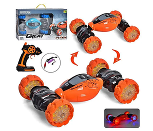 Радіокерована дитяча машинка перевертиш "Great 955-135" 26 см світяться колеса USB зарядка, два кольори., фото 2