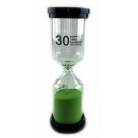 Часы песочные на 30 минут стеклянная колба 13,5х4,5х4,5 см Зеленый