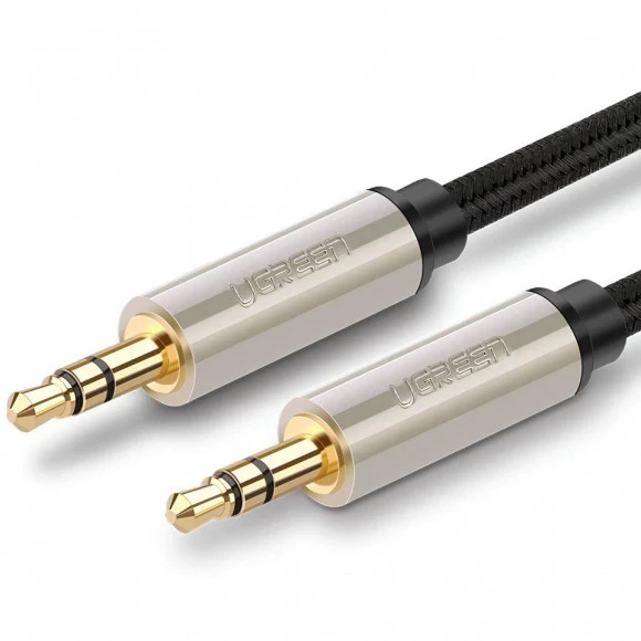Кабель аудіо Ugreen 3.5 mm to 3.5 mm Audio Cable Braided 0.5 м Gray (AV125)