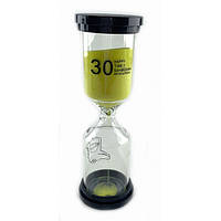Часы песочные на 30 минут стеклянная колба 13,5х4,5х4,5 см Желтый