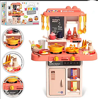 Інтерактивна дитяча кухня Home Kitchen для дівчинки 63см, вода, світлові та звукові ефекти.  889-257/258