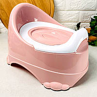 Дитячий горщик для дівчаток з низькою спинкою та кришкою, Пудра 11103 Dunya