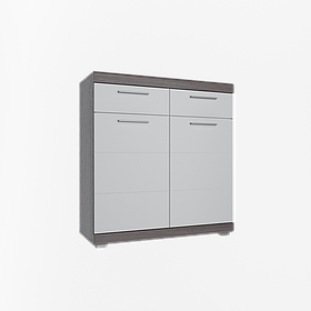 Комод 2Д2Ш Флорес Сосна Сіра/ Білий глянець Сокме