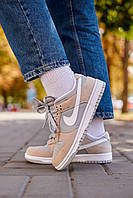 Демисезонные кроссовки Nike Dunk Disrupt подростковые пресс кожа замша подошва пена серые с белым, Найк