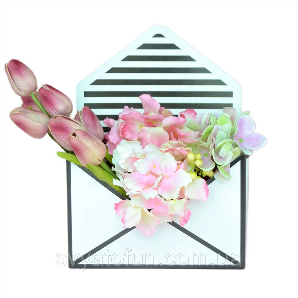 Конверти для квітів чорно-білі 5 шт