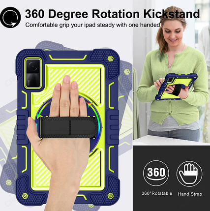 Чохол Carbon Armor Cover Tablet на Xiaomi Redmi Pad SE (11") / (синій + зелений), фото 4