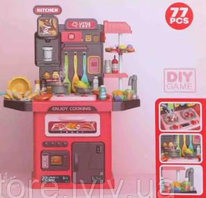 Інтерактивна дитяча Кухня Limo Toy 2А330/2А220 з водою та аксесуарами 77 предметів два кольори, фото 2