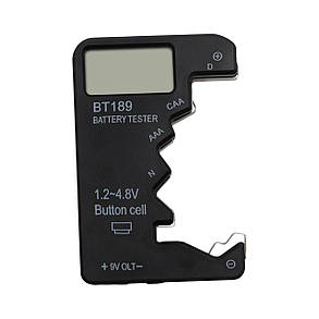 Тестер акумуляторів BT-168, тестер напруги акумуляторів, тестер батарейок, AA, AAA, 1.5V, 9V, 1.2V-4.8V/9V, фото 1