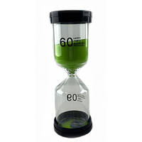 Стеклянные песочные часы на 60 минут 15,5х5 см Зеленый