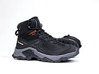 Мужские зимние кроссовки Salomon GTX Gore-Tex (черные) высокие повседневные кроссы 11978 Саломон