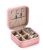 Шкатулка-органайзер для біжутерії, міні бокс для прикрас рожевий фламінго, коробочка-футляр 10х10 см
