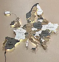 Карта Европы на акриле с подсветкой между странами, Укр. язык размер: 100*97 см цвет Wander
