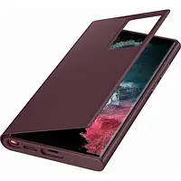 Оригинальный чехол Samsung Ultra S-View Flip Cover для Galaxy S22 Ultra (S908) Burgundy