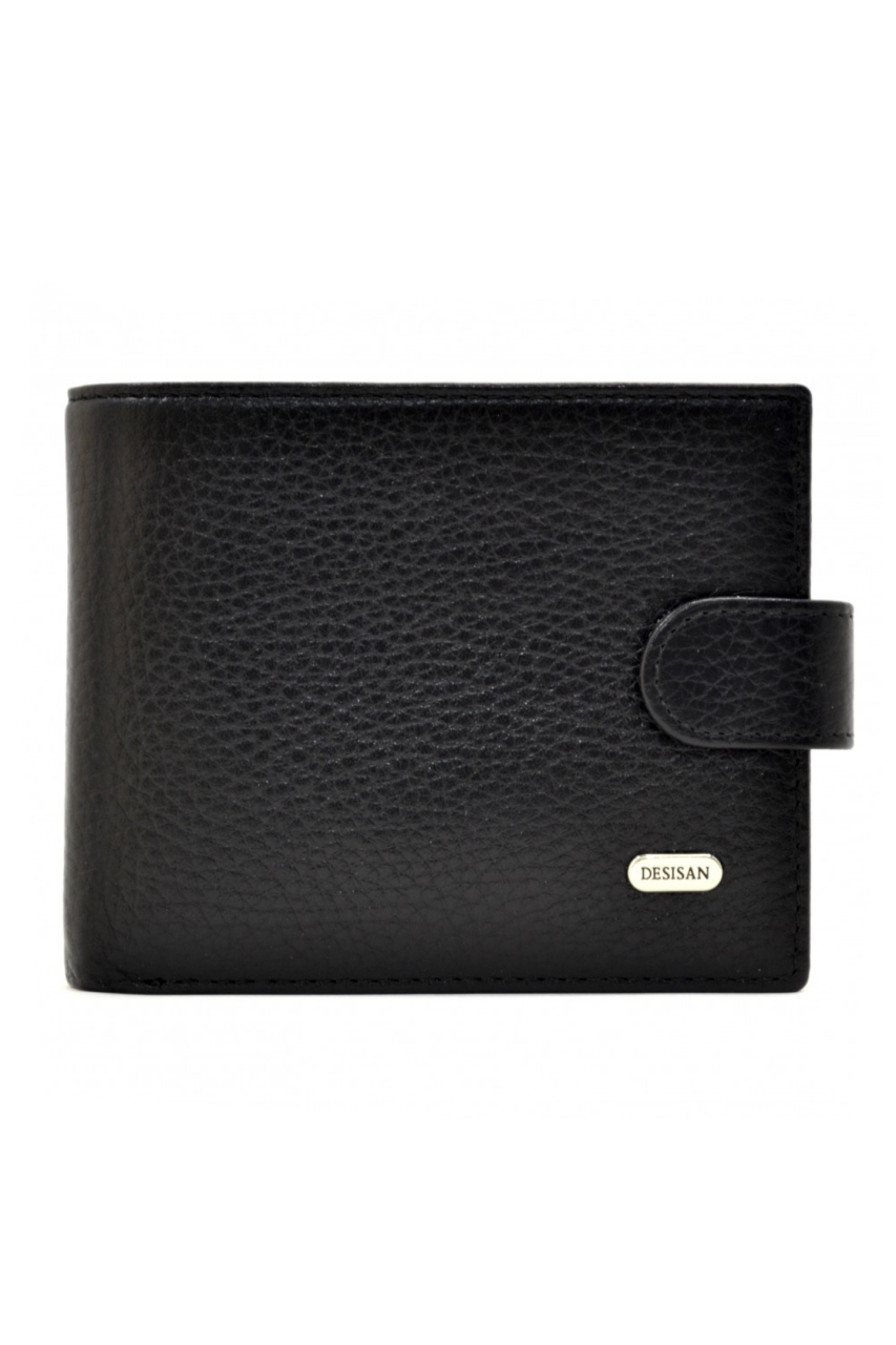 Шкіряне чоловіче портмоне Desisan 080-01 чорне, фото 1