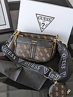 Сумка Guess 1981 LUX MODEL 3 в 1 коричневий Є