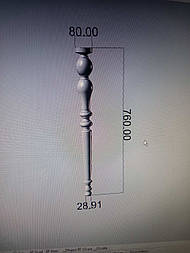 Меблеві ніжки і опори дерев'яні для столу точені H.760 D.80 / Високі - 8.3