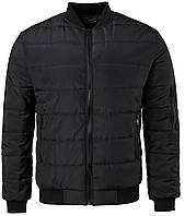 Чоловіча стьобана куртка осіння куртка стильна демісезонна чорна чоловіча повсякденна з манжетом