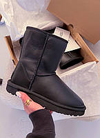 UGG Classic Short Black Leather 36 w