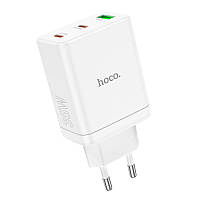 У Нас: Адаптер мережевий HOCO Start three-port charger N33 |1USB/2Type-C, PD/QC, 35W/3A| white -OK