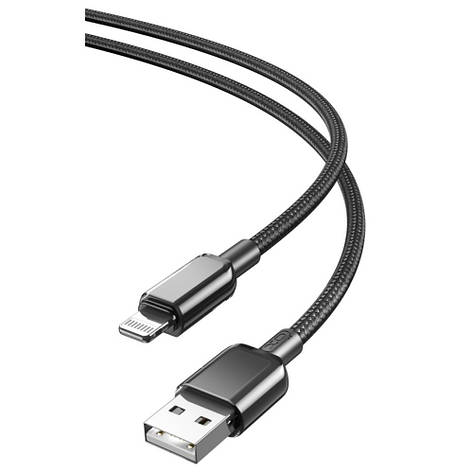 Кабель XO NB249 5A PVC Shiny Colorful Lightning Data Cable Black, фото 1