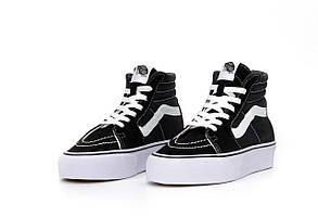 Кеди жіночі чорні Vans Old Skool SK-8 High Black White Platform (13368)