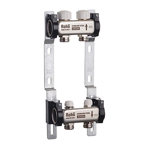 Колектор із термостатичними та запірними клапанами Roho R805-02 — 1"х 2 вих.