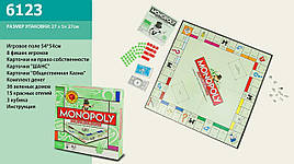 Настільна гра "Монополія" 6123 (24шт/2) картки, кубики, фішки, ігрове поле, RUS у коробці 27*27*5см