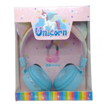 Навушники бездротові "Unicorn" (блакитні) [tsi231309-TCI]