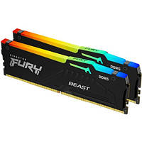 Модуль пам'яті для комп'ютера DDR5 64GB (2x32GB) 5600 MHz FURY Beast RGB Kingston Fury (ex.HyperX)