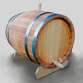 Дубова Бочка 200 л. для Віскі та Вина. Бочка для Витримки Коньяку. Обручі з Нержавіючої Сталі. Покриття Воском