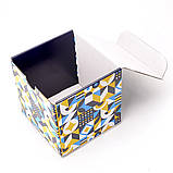 Упаковка з картону для чашок 330мл з принтом синя, фото 2