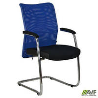 Кресло Аэро CF хром сиденье Сетка черная, Неаполь N-20/спинка Сетка синяя