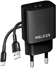 СЗП 2в1 (стац +USB) Type-C Walker WH-26 2.1A black